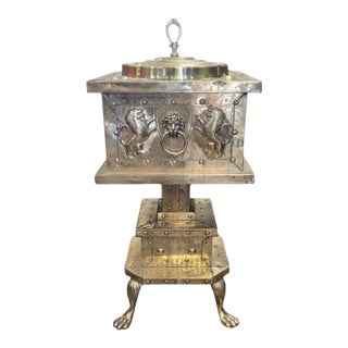 Antique Brass Wrapped Champaign or Ice Bucket For Sale