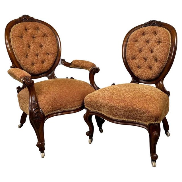 Antique English Mahogany Armchairs, Set of 2 For Sale - Image 10 of 11