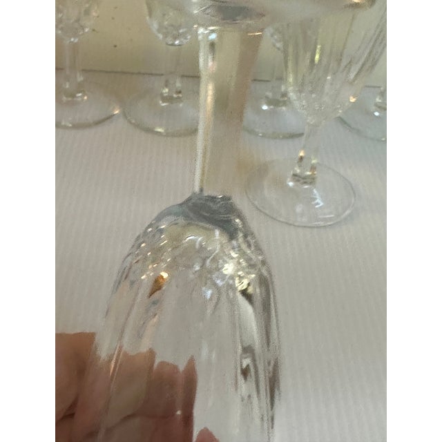 1970s "Diamant" Crystal d'Arques-Durand France 6" Tall Champagne Fluted Set of Six(6) For Sale - Image 13 of 18