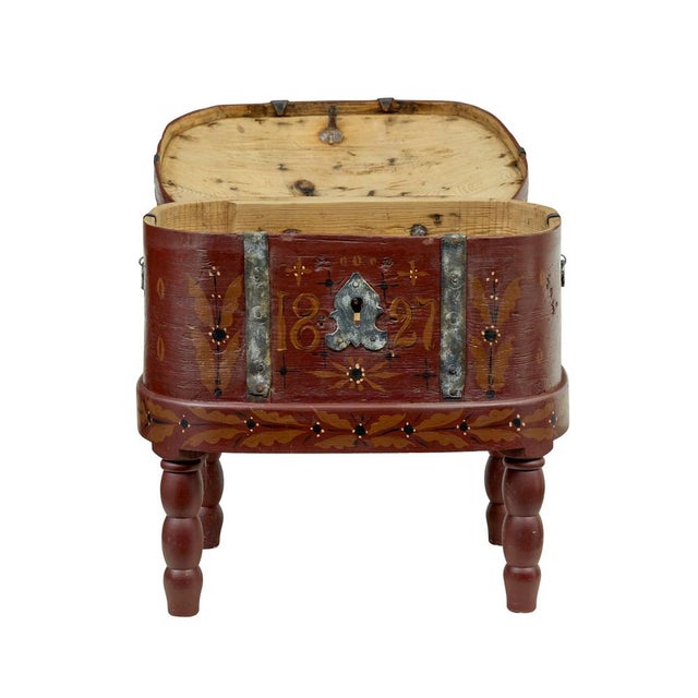 Swedish Shaped Box on Stand, 1850s For Sale - Image 4 of 8