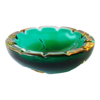 Midcentury Murano Sommerso Geode Ashtray For Sale