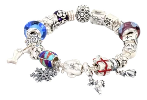 Pandora Charm Bracelet 925 Sterling Silver Womens 8in Vintage Authentic Lot
