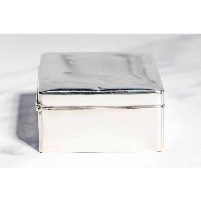 Silver Luxurious Minimalist Small Antique Sterling Silver Trinket Jewelry Box Asian Style Home Decor For Sale - Image 8 of 12
