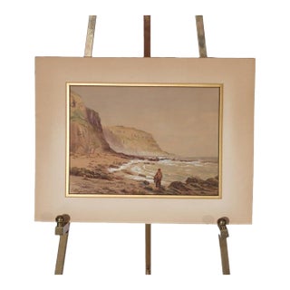Antique Watercolor on Paper Seascape Signed by Hastings C1908 For Sale
