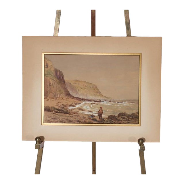 Antique Watercolor on Paper Seascape Signed by Hastings C1908 For Sale