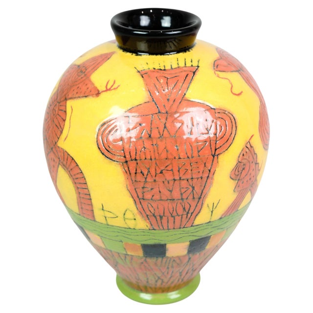 Hand-Painted Vase by Lene Regius, 2000s For Sale - Image 9 of 9