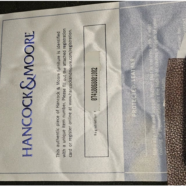 Late 20th Century Share Hancock & Moore Brown Leather Mahogany Chippendale Style Wing Chair Recliner For Sale - Image 10 of 13