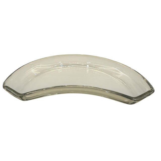 Mid 20th Century Val Saint-Lambert Crescent Crystal Salad Plates- Set of 11 For Sale In Indianapolis - Image 6 of 10