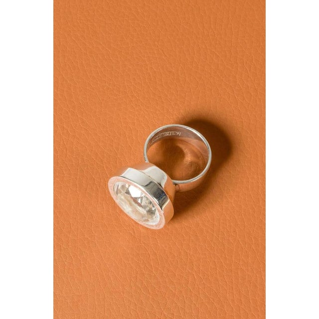 Mid-Century Silver and Rock Crystal Ring by Elis Kauppi, 1964 For Sale - Image 4 of 8