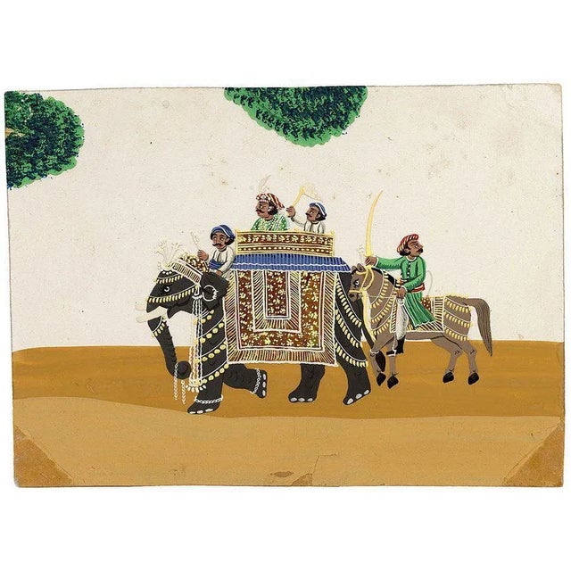 An original 19th-century set of 3 Indian gouache paintings on transparent mica.A fantastically vivid set of three 19th-...
