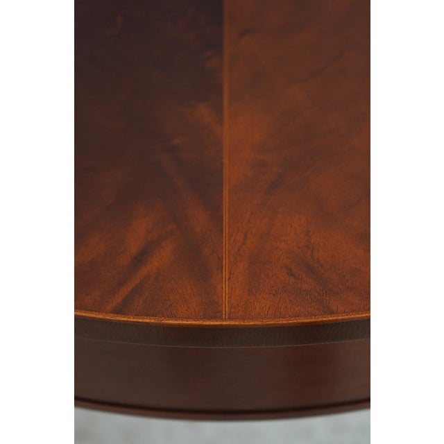1990s Baker Round Mahogany Center Parlor Table For Sale - Image 5 of 12