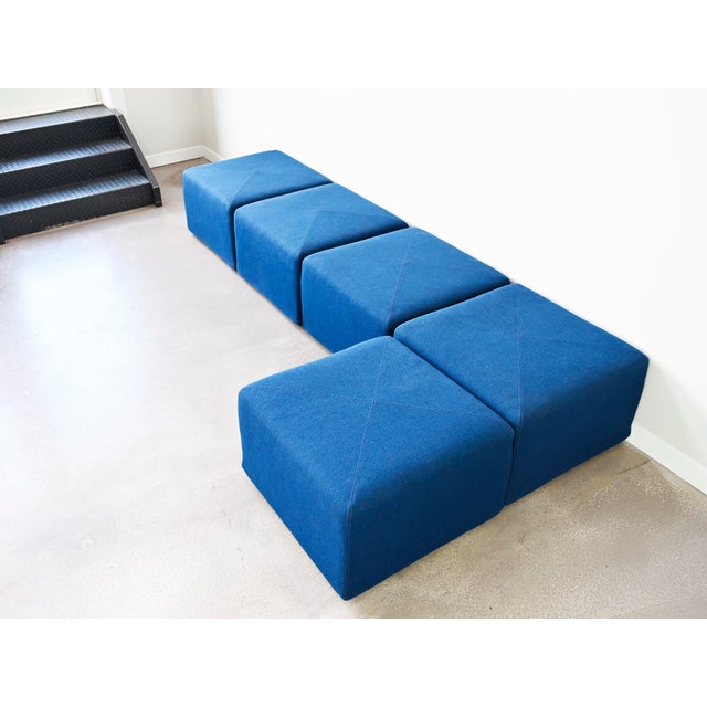 Modular Upholstered Sistema 61 Cube Seating by Giancarlo Piretti for Anonima Castelli - Set of 5 For Sale - Image 9 of 15