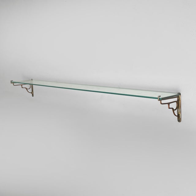 Art Deco Italian Shelf in Glass and Brass, 1930s For Sale - Image 14 of 14