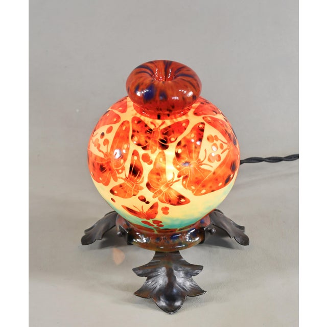 French Art Deco Incense Burner Night Lamp by Le Verre Francais Schneider - 1920s France For Sale - Image 6 of 12