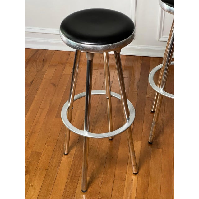 Modern Industrial Aluminum Bar Stools by Joan Casas I Ortinez for Indecasa, Spain, 1980s For Sale - Image 3 of 13