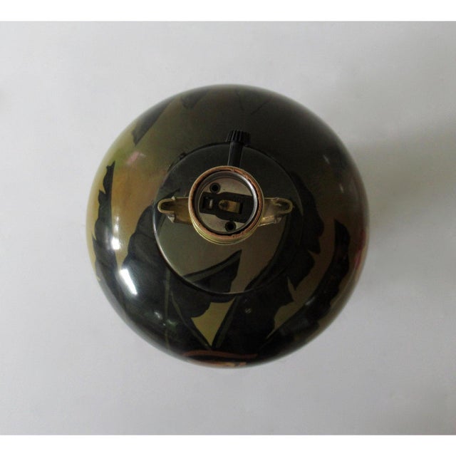 1960s C.1950's-60's Gump'S Dept. Store Asian Chinoiserie Porcelain Ceramic Ginger Jar Lamp With Monkey Motif For Sale - Image 5 of 12