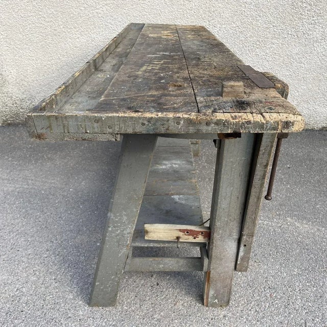 Wood Antique Violin Makers Workbench For Sale - Image 7 of 18