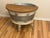 Mid-Century Modern 1940's Steel Painted Vintage Washtub on a Pedestal For Sale - Image 3 of 5