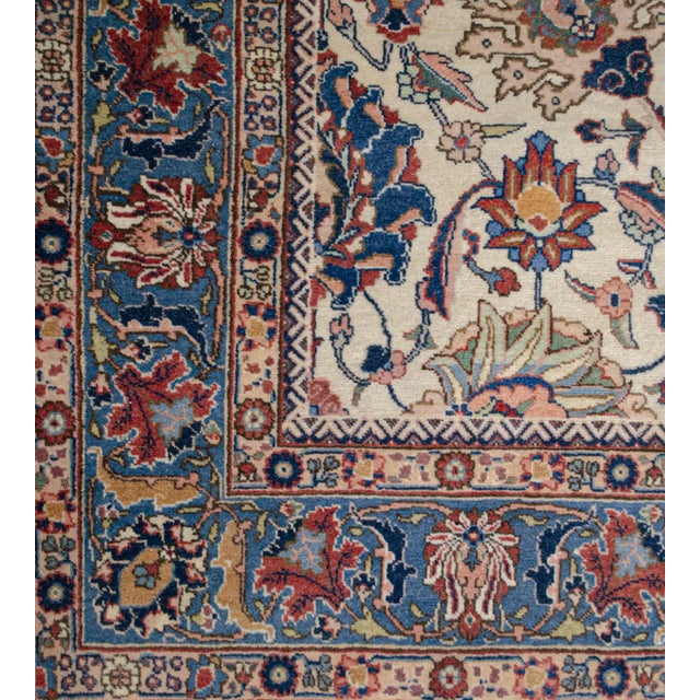 Persian 18th Century Handwoven Wool Persian Tabriz Rug For Sale - Image 3 of 6