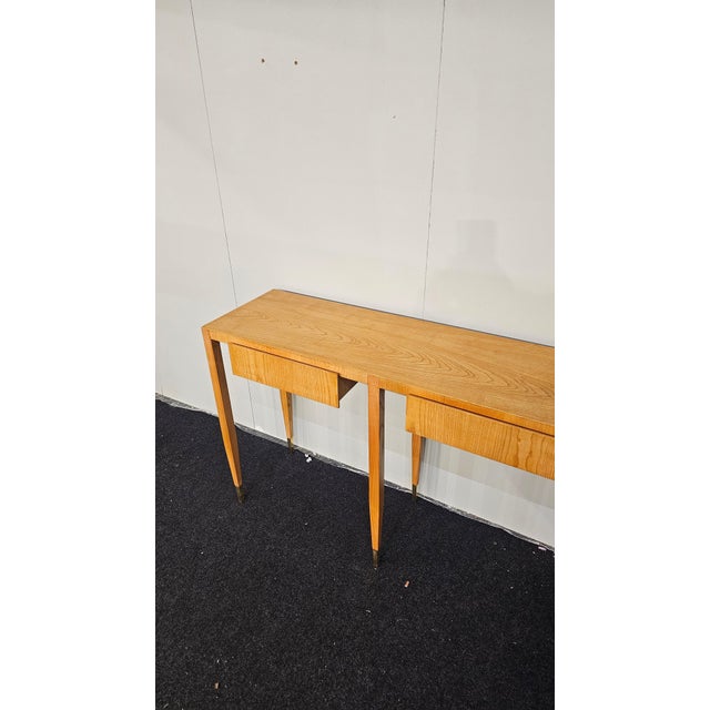1950s Console Table in Ash Wood by Gio Ponti for Giordano Chiesa, 1950s For Sale - Image 5 of 12