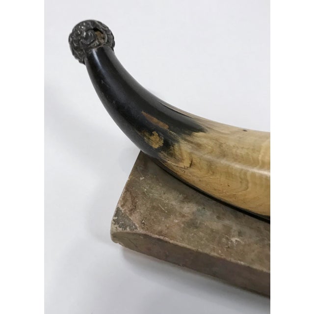 Early 20th Century Antique Horn Vase With Stone Base For Sale - Image 5 of 6