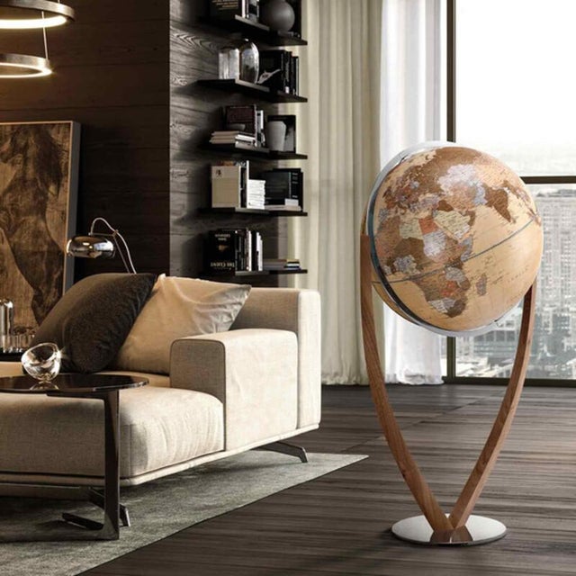 Contemporary Vertigo Apricot Globe by Zoffoli Mappamondi For Sale - Image 3 of 8