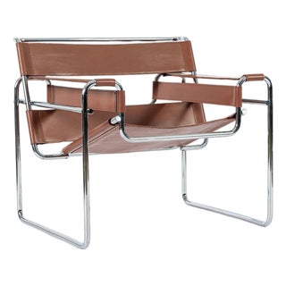 Mid Century Wassily Brown Lounge Chair by Marcel Breuer for Gavina For Sale