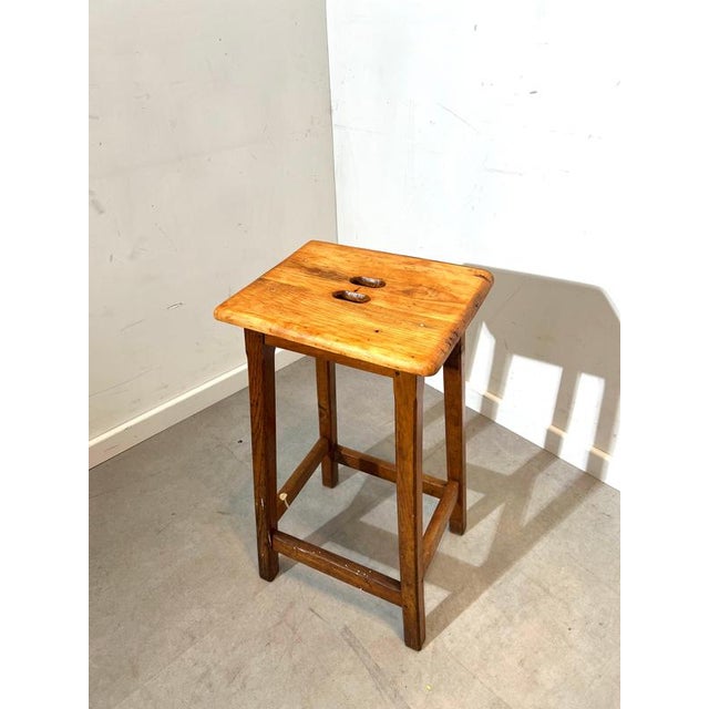 Vintage Wooden Bar Stool For Sale - Image 3 of 7