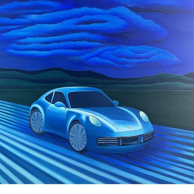 Marta Rynkiewicz, Moonline: Light and Gravity (Porsche 911), Acrylic on Canvas, 2025 For Sale - Image 4 of 7