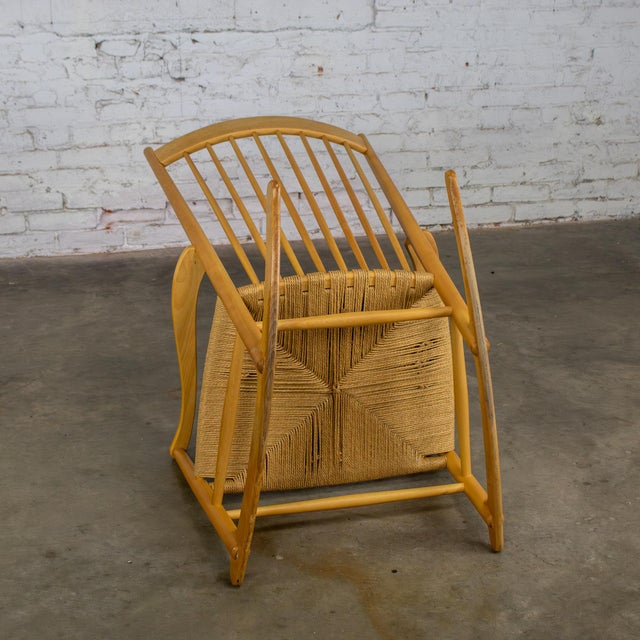 Late 20th Century Scandinavian Modern Rocking Chair Model J16 by Hans Wegner Beechwood & Natural Cord Seat For Sale - Image 14 of 17