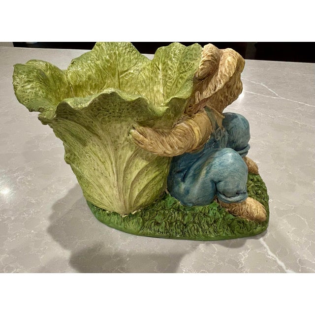 2000 - 2009 Vintage Henri Chrisdon Resin Bunny Rabbit Planter For Sale - Image 5 of 9
