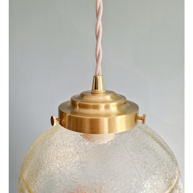 Space Age Pendant Light in Yellow Transparent Glass, 1960s For Sale - Image 6 of 14