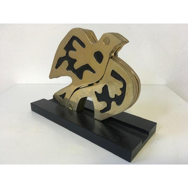 1980s Postmodern Kinetic Bronze Sculpture of Dove by Bruno Chersicla, 1980s For Sale - Image 5 of 18