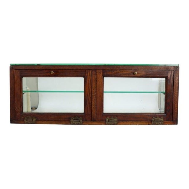 Antique Oak & Beveled Glass Country Store Table Top Candy Display Case C1910 For Sale - Image 6 of 10