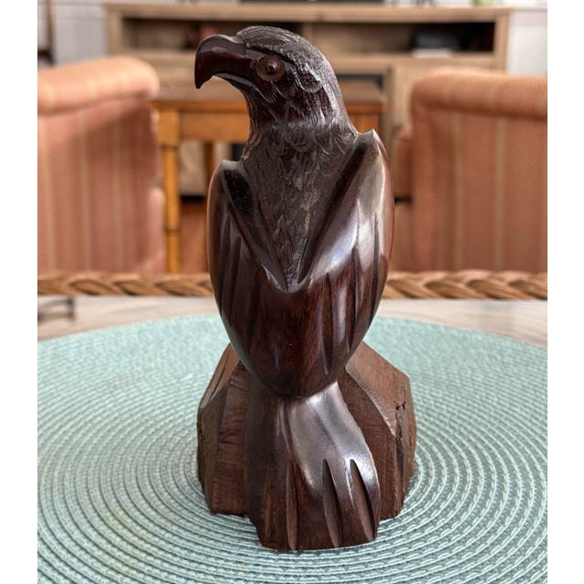 Late 20th Century Late 20th Century Hand Carved Eagle / Bird Sculpture For Sale - Image 5 of 9