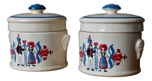 Covered Pots Service from Sarreguemines, 1940s, Set of 2
