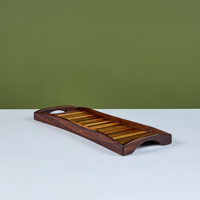 1960s Don Shoemaker Rectangular Cocobolo Tray for Señal For Sale - Image 5 of 14