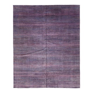 Modern Savannah Handmade Purple Designed Oversize Wool Rug For Sale