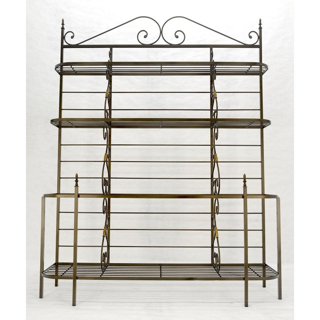 Late 20th Century Vintage Steel & Brass Baker's Rack MINT For Sale - Image 5 of 17