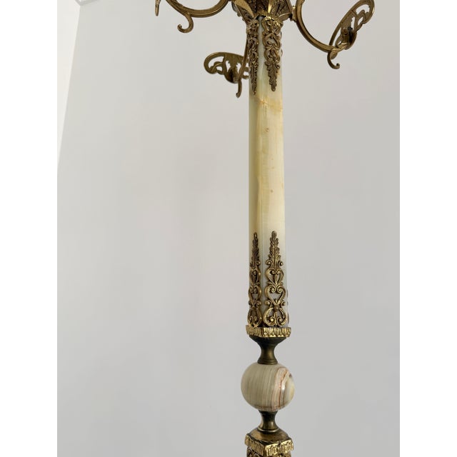 Ornate Italian Brass and Onyx Marble Coat Rack, 1960s For Sale - Image 17 of 18