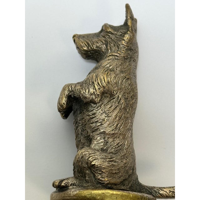 Rare Early 20th Century Asprey London Bronze Begging Scottie Dog Car Radiator Mascot For Sale - Image 11 of 18