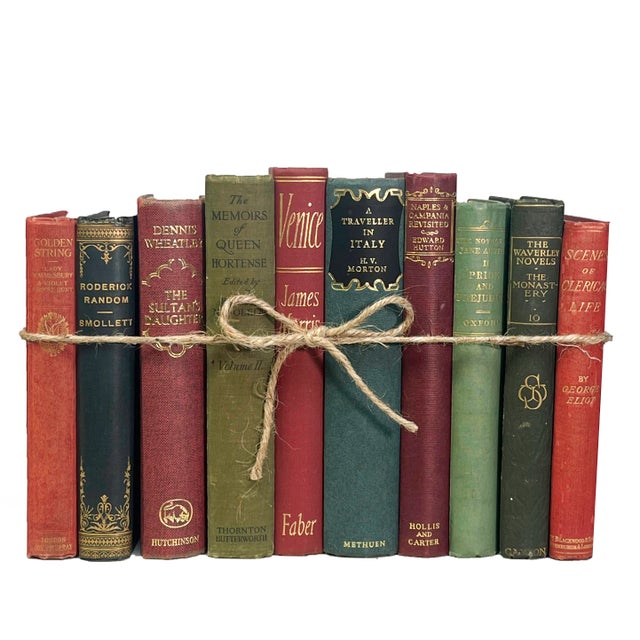 Mid-Century Modern Decorative Books - Vintage Autumn Pine Book Bundle - 1 Ft of Red and Green Books For Sale - Image 3 of 3