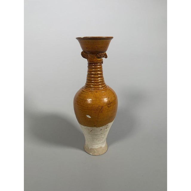 Terracotta vase with amber glaze, Tang Dynasty (618-907) For Sale - Image 4 of 7