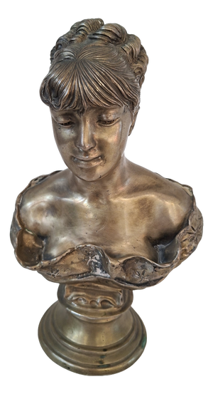 Bust of a Young Girl, 1950, Brass