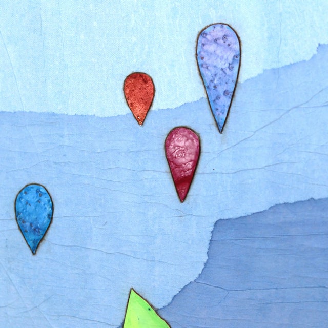 Beyond the Cerulean Skies - Large Original Minimalist Colorful Artwork Original Artwork by Peter Kuttner For Sale - Image 4 of 9