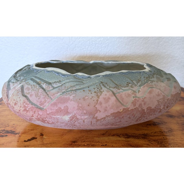 1970s Large Tony Evans Signed and Numbered Studio Pottery Raku Centerpiece Bowl For Sale - Image 5 of 11