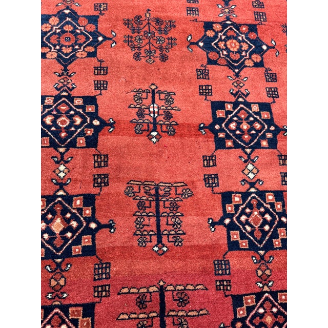 Late 20th Century 4ft 4in × 6ft 8in Hand-Knot Tribal Wool Area Rug, Vintage For Sale - Image 5 of 11