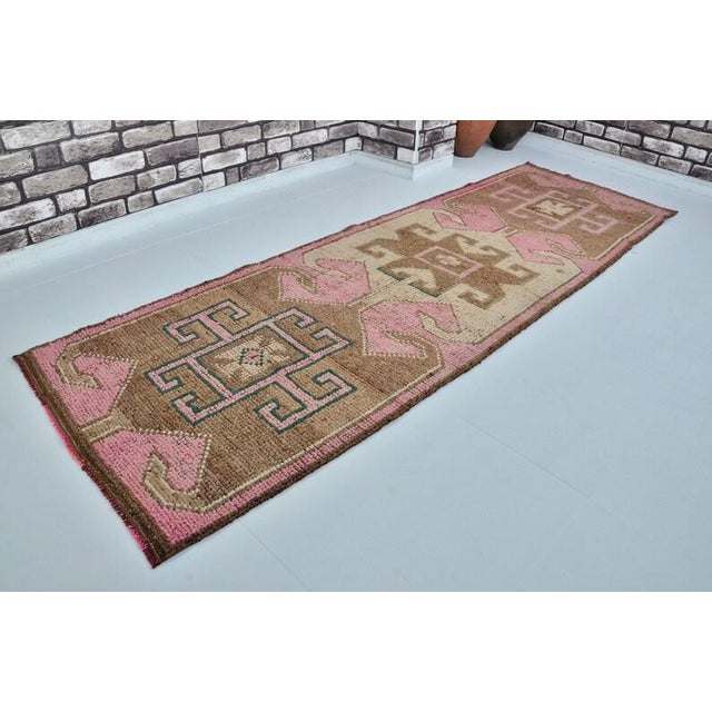 Mid 20th Century Oushak Kitchen Decor Runner Rug For Sale - Image 4 of 11