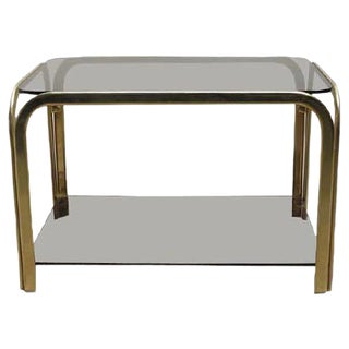 Vintage Nightstand with Smoked Glass, 1970s For Sale