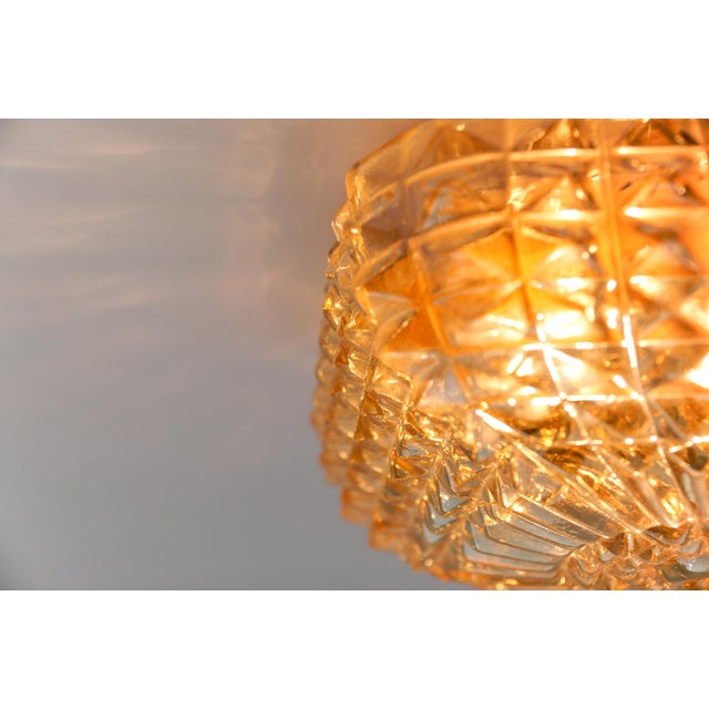 Mid-Century Modern Amber Bubble Glass Flush Mount, 1960s For Sale - Image 9 of 10